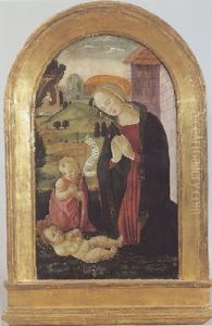 La Vierge Et Le Jeune Saint Jean-baptiste Adorant L'enfant Jesus Dans Un Paysage La Vierge Et Le Jeune Saint Jean-baptiste Adorant L'enfant Jesus Dans Un Paysage