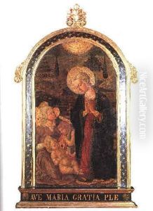 The Madonna And Child With The Infant St. John The Baptist And An Angel by Master of San Miniato