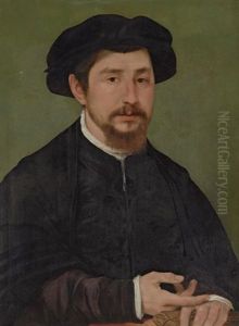 Portrait Of A Gentleman In An Embroidered Black Doublet And A Black Cloak And Cap, Holding Leather Gloves Portrait Of A Gentleman In An Embroidered Black Doublet And A Black Cloak And Cap, Holding Leather Gloves