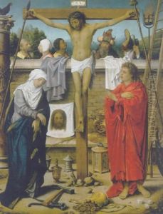 The Crucifixion With The Virgin And Saint John With The Instruments And Emblems Of The Passion by Master of the 1540s