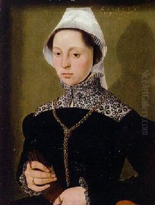 Portrait Of A Lady Wearing A Black Dress, A White Linen Cap And A Gold Chain Portrait Of A Lady Wearing A Black Dress, A White Linen Cap And A Gold Chain