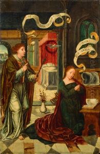 Annunciation by Master of the Female Half Lengths