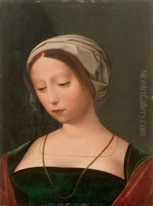 Portrait Of A Young Lady by Master of the Female Half Lengths
