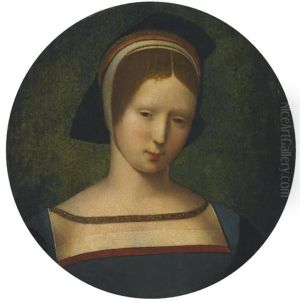 Portrait Of A Young Lady, Head And Shoulders by Master of the Female Half Lengths