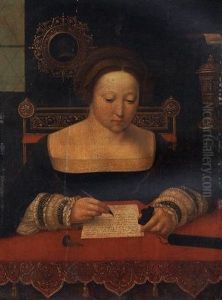 A Woman As The Magdalen, Writing A Letter At A Table In An Interior A Woman As The Magdalen, Writing A Letter At A Table In An Interior