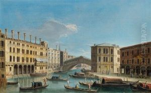 Canal Grande Mit Blick Auf Die Rialto-brucke by  Master of the Langmatt Foundation Views