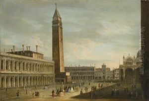 Venice, A View Of Piazza San Marco, Looking North by Master of the Langmatt Foundation Views