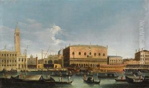 Der Bucintoro An Der Mole, Venedig; Der Canal Grande Und Rialtobrucke, Venedig (pair)