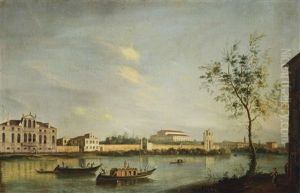 Padua, Looking East Across The River Brenta At Stra Towards The Villa Capello And The Villa Pisani And Its Gardens (+ Another; Pair) Padua, Looking East Across The River Brenta At Stra Towards The Villa Capello And The Villa Pisani And Its Gardens (+ Another; Pair)