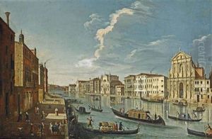 A View Of The Grand Canal, Venice, Looking North West From The Chiesa Degli Scalzi To The Chiesa Santa Lucia A View Of The Grand Canal, Venice, Looking North West From The Chiesa Degli Scalzi To The Chiesa Santa Lucia