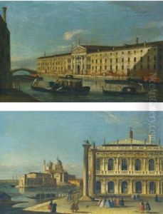 Venice, A View Of The Piazzetta, Looking Towards Santa Maria Della Salute; Venice, A View Of The Rio Dei Mendicanti With The Convento Dei Domenicani (pair) by  Master of the Langmatt Foundation Views