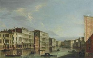 The Grand Canal, Venice, Looking South From The Palazzo Da Lezze, With The Palazzo Grassi To The Left, Towards Santa Maria Della Carita The Grand Canal, Venice, Looking South From The Palazzo Da Lezze, With The Palazzo Grassi To The Left, Towards Santa Maria Della Carita