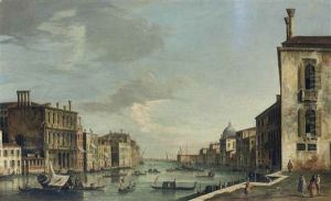 The Grand Canal, Venice, Looking East From The Campo San Vio, With The Dome Of Santa Maria Della Salute And The Punta Della Dogana by  Master of the Langmatt Foundation Views