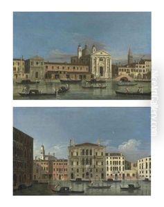 The Giudecca, Venice, Looking Towards The Zattere With The Churches Of Santa Maria Della Visitazione And Santa Maria Del Rosario, Known As The Gesuati (+ The Grand Canal, Venice, With Palazzo Balbi And Palazzo Foscari; 2 Works) by Master of the Langmatt Foundation Views