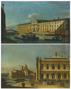 Venice, A View Of The Piazzetta, Looking Towards Santa Maria Della Salute; Venice, A View Of The Rio Dei Mendicanti With The Convento Dei Domenicani (pair) by  Master of the Langmatt Foundation Views