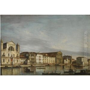 Venice, A View Of The Grand Canal Looking North-east With The Churches Of Santa Lucia And The Scalzi