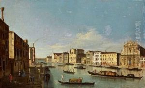 Le Grand Canal A Venise A Hauteur Des Scalzi Et De San Simeone Minore Le Grand Canal A Venise A Hauteur Des Scalzi Et De San Simeone Minore