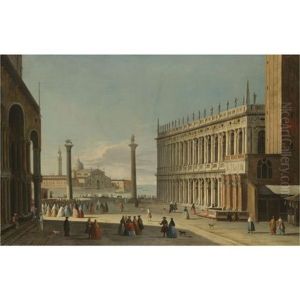 Venice, A View Of The Piazzetta Looking Out Towards The Bacino Di San Marco by  Master of the Langmatt Foundation Views