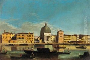 Il Canal Grande Con La Chiesa Di San Simeone Picolo A Venezia Il Canal Grande Con La Chiesa Di San Simeone Picolo A Venezia