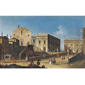 View Of The Capitoline, Rome, With The Church Of Sta Maria D'aracoeli At Left View Of The Capitoline, Rome, With The Church Of Sta Maria D'aracoeli At Left