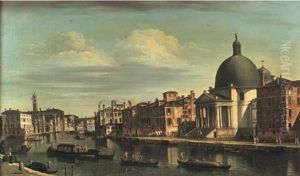 The Grand Canal, Venice, Looking North-east, With The Church Of San Simeone Piccolo The Grand Canal, Venice, Looking North-east, With The Church Of San Simeone Piccolo