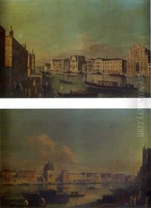 Vue Du Grand Canal Avec Les Eglises Des Scalzi Et De Santa Lucia Et Avec Les Palais Bragadin Et Barizza Vue Du Grand Canal Avec Les Eglises Des Scalzi Et De Santa Lucia Et Avec Les Palais Bragadin Et Barizza
