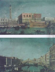 The Doge's Palace From The Bacino, Venice With The "bucintoro" Leaving The Molo by Master of the Langmatt Foundation Views