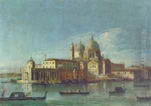 Blick Uber Den Canal Grande Auf Die Salutekirche Und Die Punta Della Dogna In Venedig