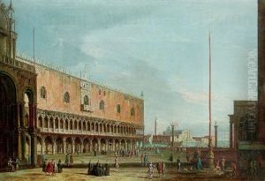 Venice: The Piazzetta And The Doge's Palace Looking South Towards The Church Of San Giorgio Maggiore by  Master of the Langmatt Foundation Views