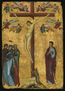 The Crucifixion With Saint Francis by Master of the Latin Bible 18
