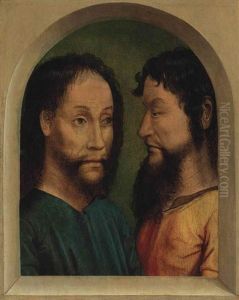 Two Apostles, Bust-length, At A Window by Master Of The Legend Of Saint Lucy