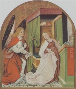 Die Verkundigung An Maria by  Master of the Litomerice Altarpiece
