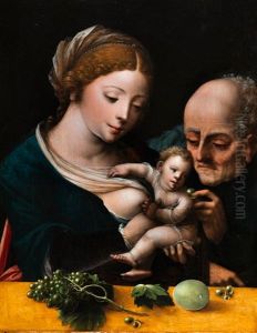 Maria Lactans Mit Dem Heiligen Josef by Master of the Parrot