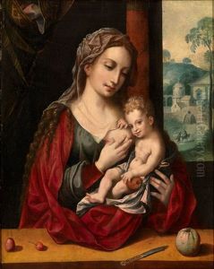 Madonna And Child by Master of the Parrot