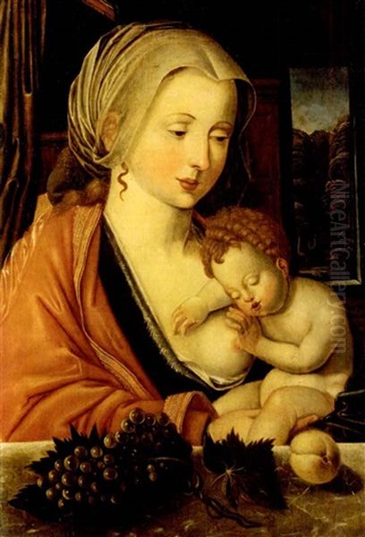 Maria Lactans In Einem Innenraum Mit Fensterausblick - view 1