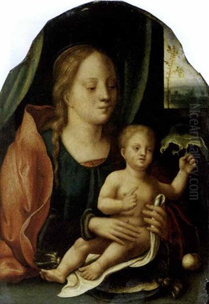 Madonna Con Bambino E Un Pappagallo - view 1