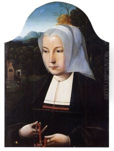 Portrait De Jeune Femme Tenant Un Rosaire