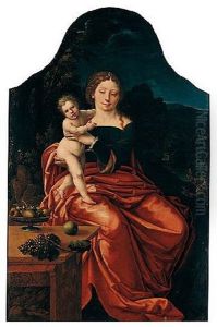 The Virgin And Child In A Landscape by Master of the Parrot