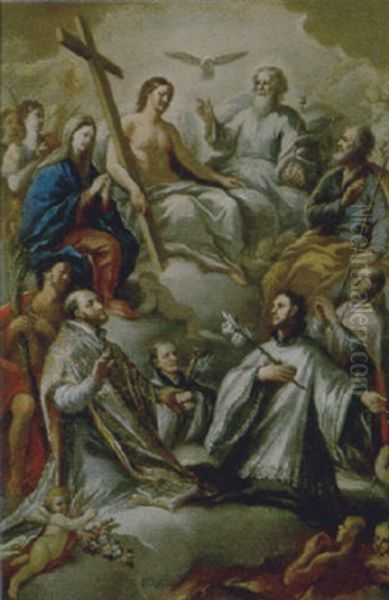 La Trinita In Gloria Con La Madonna, San Giuseppe, San Giovanni Battista, Sant'ignazio Di Loyola, San Francesco Saverio E Sant'agostino - view 1