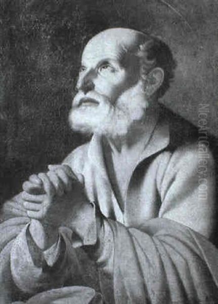 Bearded Male Saint At Prayer - view 1
