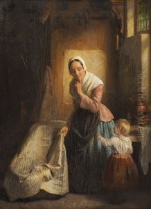 Interieur Mit Mutter Und Kind by Johannes Engel Masurel