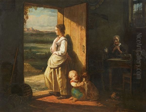 Rustic Interior With A Grandmother, Mother An - view 1
