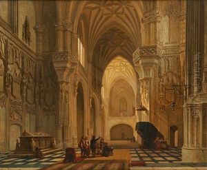 Interieur D'eglise by Joseph Maswiens