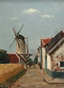 Am Niederrhein, Dorfgasse Mit Windmuhle by Arvid Mather