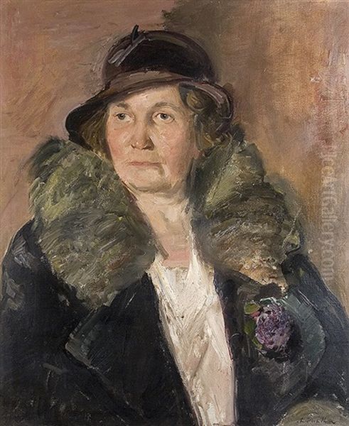 Dame Mit Pelzkragen - view 1