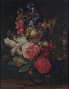Vase Of Flowers by William Thomas Mathews