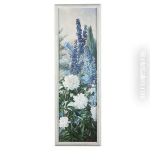 Peonies And Delphinium by Frank Convers Mathewson