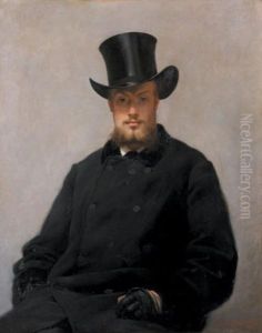 Portrait D'homme Au Chapeau Haut-de-forme