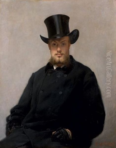 Portrait D'homme Au Chapeau Haut De Forme - view 1