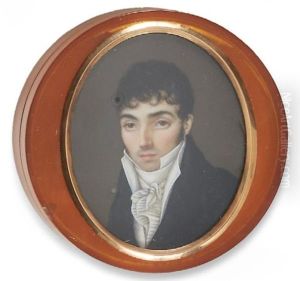 Portrait De Jeune Homme Pensif A La Redingote Bleu-nuit Et A La Cravate Blanche by Thomas Mathies